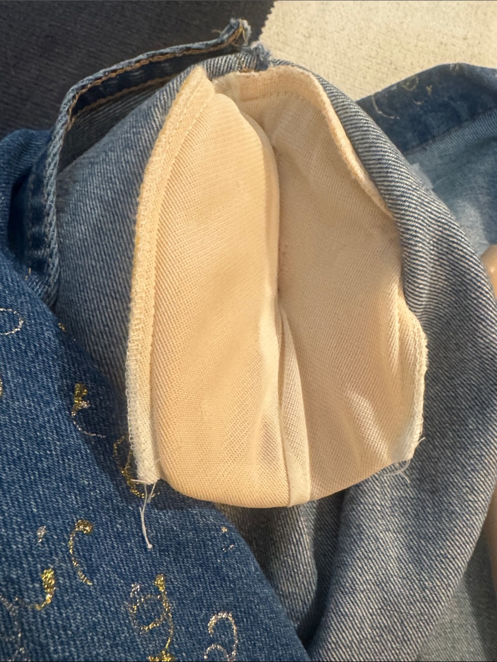 Vintage Sunbelt Custom Hand Puff Painted Floral Denim Jacket Wearable Art - Picture 17 of 17